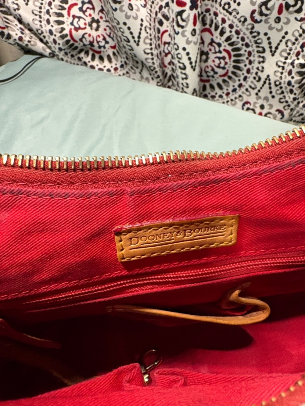 Dooney & Bourke Picnic Plaid Ant Print Canvas Hobo Bag | Rare Y2K - Picture 10 of 15
